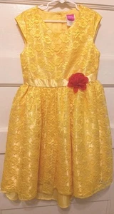 Disney Prinzessin Mädchen Größe 7/8 hellgelb Spitze besondere Anlässe Party Kleid - Bild 1 von 10