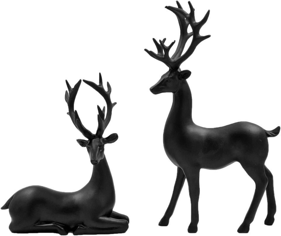 Edler Hirsch - Dekofigur Schwarz - Weihnachtsdeko bis 30 cm - Rentier Reh Figur - Bild 1 von 1