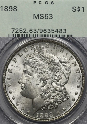 1898 $1 PCGS MS63 OGH Morgan Silver Dollar Cover