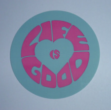 NEW LIFE IS GOOD 4" STICKER DECAL ~ Heart ~ Groovy ~ Good Vibes ~ Blue Hot Pink