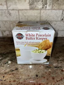 NORPRO # 291 White Porcelain Butter Keeper - Fresh 30 Days without Refrigeration - Picture 1 of 4