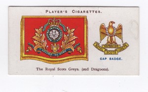 Players Drum Banners & Cap Badges 1924 #12 The Royal Scots Grey (2nd Dragoons)