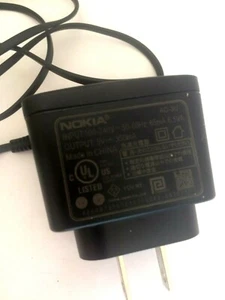 Nokia (AC-3U) AC Adapter Power Supply Cell Phone Charger Output: 5 Volts & 350mA - Picture 1 of 2