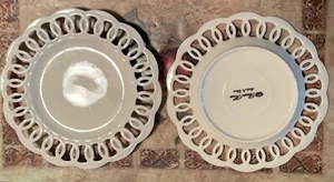 2 TELLER Spitzenrand Bristol Haus - Milchglas Gitterschlaufe 8 Zoll - Bild 1 von 8