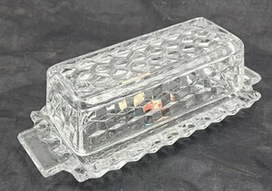 Vtg Fostoria American Cubist #2056/301  Covered Oblong Butter Dish w/ Sticker - Picture 1 of 8
