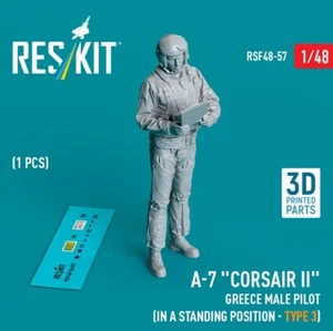 Reskit RSF48-0057 1:48 A7 CorsairII Grecia piloto masculino en posición de pie tipo 3 - Imagen 1 de 1
