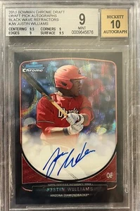 2013 Bowman Cromo Nero Onda Rifrattore Justin Williams AUTO /50 BGS 9/10 - Foto 1 di 2