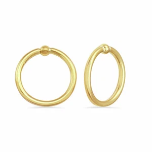 14k Solid Gold 2mm Captive Bead Ring Helix Daith Conch Lobe Tragus Body Jewelry - Picture 1 of 6