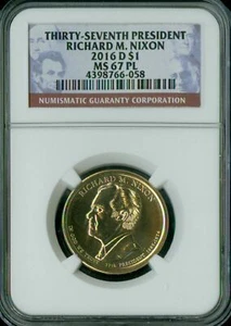 2016 D RICHARD NIXON PRES. DOLLAR NGC MS67 PL 2ND FINEST REGISTRY SPOTLESS * - Picture 1 of 4