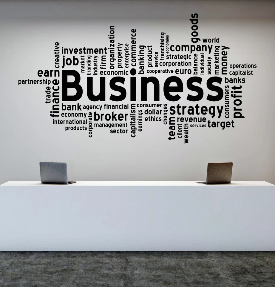 Vinyl Decal Wall Sticker Quote Business Words Company Finance Job (n1011) - Image 1 of 3