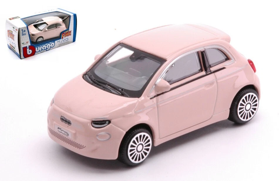 Modellino auto scala 1:43 Burago FIAT 500 e 2021 rosa diecast modellismo nuovo - Immagine 1 di 1