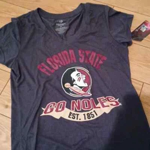 Colosseum "Florida State" Seminoles V-neck SS Tee Shirt NWT Charcoal Gray MED - Picture 1 of 4