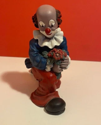Gilde Clown Resin Figur BLUMENTRÄGER, KNIEND’, Deko (F65) - Bild 1 von 4