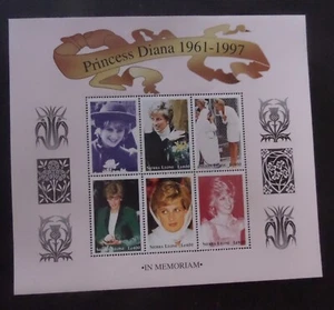Sierra Leone 1998 Diana Commemoration 1997 sheetlet unmounted mint UM MNH - Imagen 1 de 1