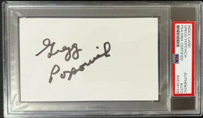 GREGG POPOVICH SIGNED AUTOGRAPHED INDEX CARD SAN ANTONIO SPURS DUNCAN PSA COA - Image 1 of 2
