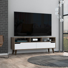 Tv Stand 2.0 for Tv´S up 52" Bull, Three Open Shelves,Two Drawers, Dark Brown / 
