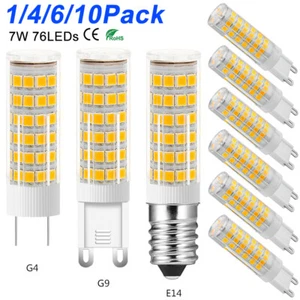 1/4/6/10Pack G4 G9 E14 LED Light Bulbs 7W=60W Halogen Lamp Warm Cool White - Picture 1 of 16