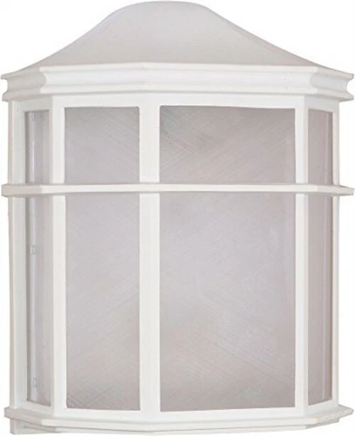 Nuvo Lighting 60/537 1 Light 10 Inch Cage Lantern Wall Fixture Die Cast Linen Acrylic Lens