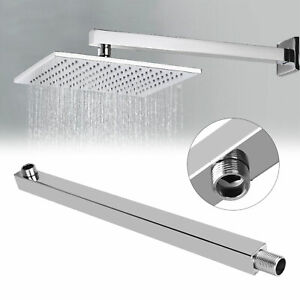 Stainless Steel Square Rainfall Shower Head Extension Arm Wall Mounted 16in Gift