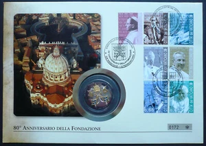 Vatican Numis Letter Coin $5 SILVER / Gold Cook Island 80 Years Foundation 2009 - Picture 1 of 4