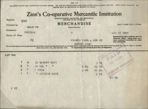 1917 Salt lake city Utah (UT) Zion's Co-operative Mercantile Institution Iverson - Picture 1 of 2