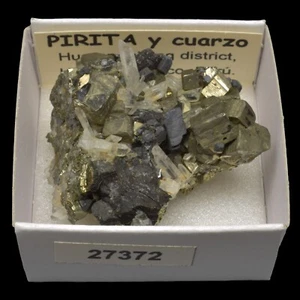 PIRITA y cuarzo (Huaron mining dist. Huayllay, Pasco, Peru) #27372 / Pyrite - Imagen 1 de 1