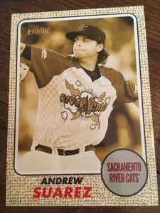 2017 Heritage Minor League Jumbo 5x7 Andrew Suarez River Cats 32 #'d 01/10 Gold - Picture 1 of 1