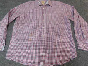 Jos A Bank Mens Shirt Extra Large red plaid button up classic - Picture 1 of 11