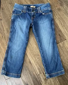 Tommy Hilfiger Cropped Jeans Women 7 Vintage Blue Denim Capris Double Button Fly - Picture 1 of 17
