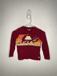 Gap Star Wars Shirt Boys Size XS 4-5 A New Hope Long Sleeve Burgundy - Picture 1 of 4