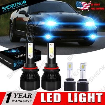 For Ford Mustang Gt Svt Cobra 1999-2003 8000K Front LED Headlight + Fog Lamp C9L - Image 1 of 4