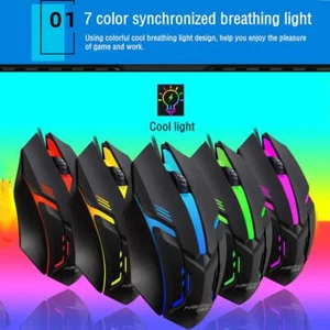 Mice Ergonomics Wired Gamer Mouse Flank Cable Laptop PC 2024 Mouse Gaming U2H8 - Picture 1 of 14