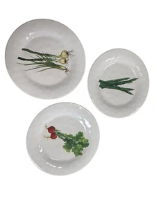 3 Veggies-Themed Bamboo Table Appetizer Plates Eco-Friendly Bamboo Composite - Picture 1 of 6