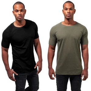 Urban Classics Pleat Raglan Tee Top Men's Olive Black - Picture 1 of 8