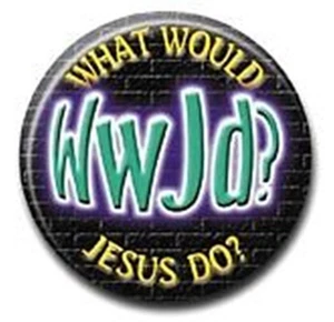 Ansteckbutton "WWJD" (*NEU*) - 38 mm - Bild 1 von 1