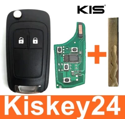 2 button complete flip key + board + milling + transponder for Opel - Image 1 of 3