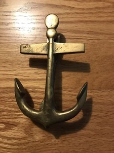 "Llama de puerta náutica ancla vintage de latón macizo de 6""" - Imagen 1 de 6