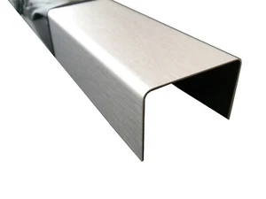 U-Profile Acciaio Spazzolato 1mm 1,5mm 2mm 3mm Lunghezza 2m 1.4301 VA Supporto - Imagen 1 de 6