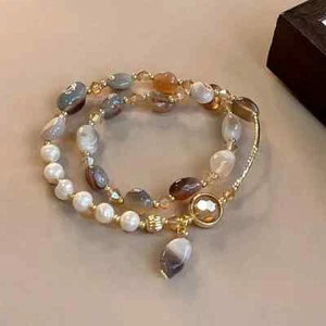 Boho Imitation Jade Beaded Bracelet Perfect Women December Birthstone Gift - Picture 1 of 6