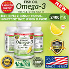 BEST TRIPLE STRENGTH Omega 3 Fish Oil Pills (3 MONTH SUPPLY) 2400mg HIGH POTENCY