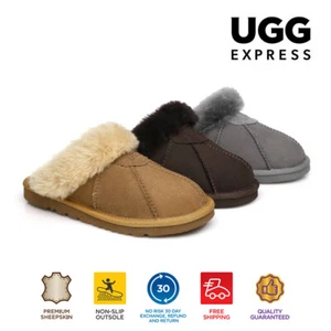 AUSTRALIAN SHEPHERD® UGG Slippers Women Men Robert Sheepskin Water Resistant - Picture 1 of 11