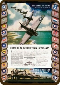 1943 NORTH AMERICAN AT-6 aereo texano look vintage REPLICA DECORATIVA INSEGNA METALLO  - Foto 1 di 1