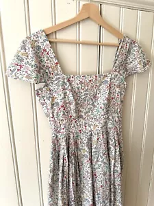 Vintage Cacharel Liberty London Floral Cotton Summer Midi Dress 8 10 - Picture 1 of 9