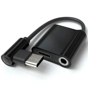 USB Typ C auf 3,5mm AUX Adapter USB C zu Klinke 2 in 1 Ladekabel - Bild 1 von 5