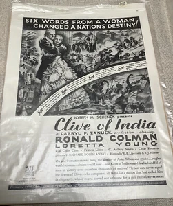 Anuncio impreso de revista vintage Clive of India película revista Time 1935 - Imagen 1 de 4