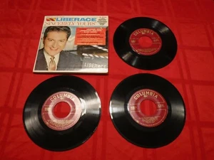 Liberace Sincerely Yours 3x 7" 45 RPM 1956 Columbia B-800 Rhapsody Tea For Two - Imagen 1 de 12