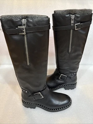 Botas ASH As-Wasabi de cuero negro con tachuelas talla 35 para mujer EE. UU. 5 Foto 1 de 4