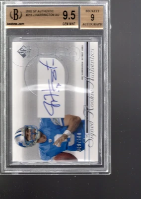 SLA206- 2002 SP Authentic #216 Joey Harrington RC Auto /280 - BGS GemMt (9.5) - Image 1 of 2