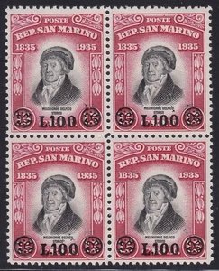 1948 SAN MARINO, Nº 341 MNH/** CUARTINA Firmado Bolaffi - Imagen 1 de 1