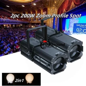 2pc white &warm Ellipsoidals 200w Led Fresnel Lens Profile Zoom Led Leko Light - Picture 1 of 7